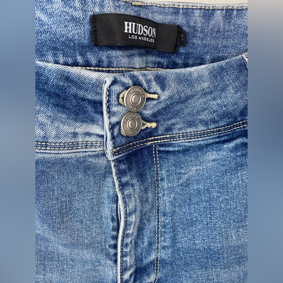 Hudson NWT Mid rise Straight Stretch Blue Denim Jeans with Pockets - Picture 12 of 12